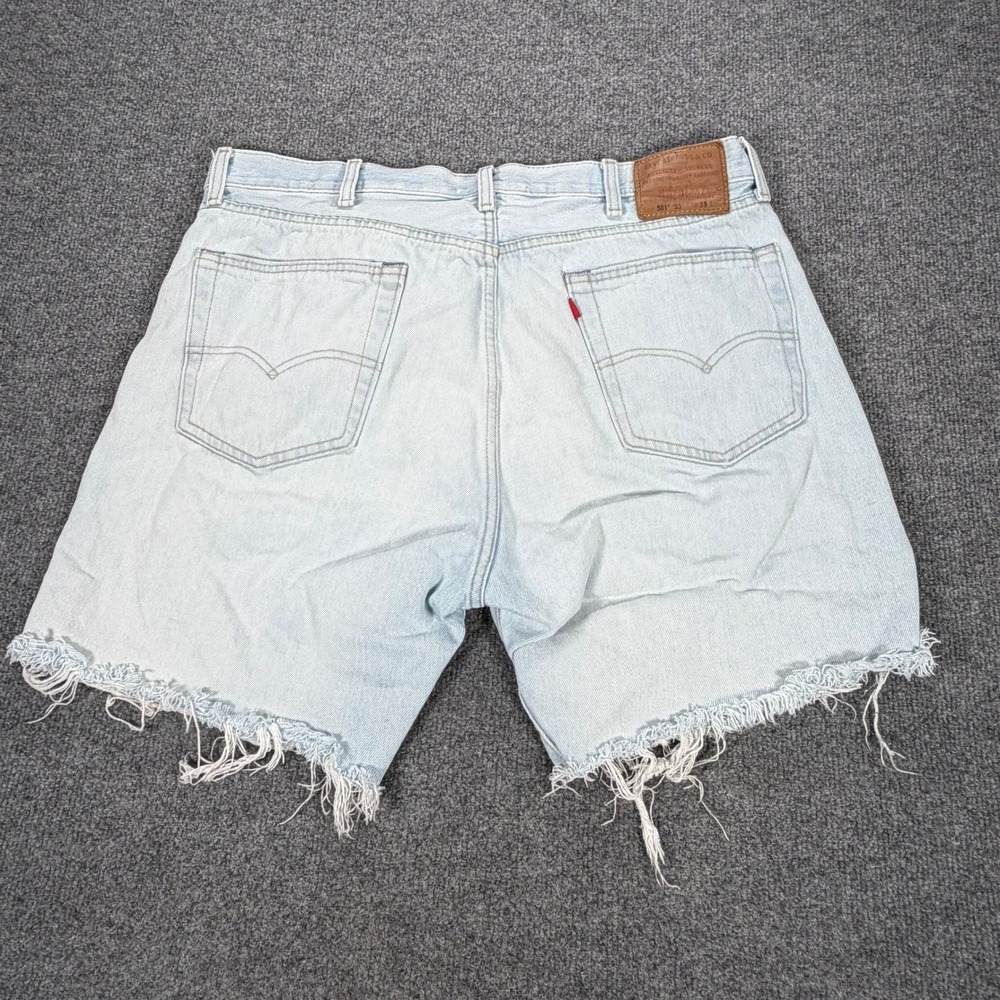 Levis Premium 501 93 Men Light Wash Frayed Hem Denim Shorts W38 85221-0048 #4135